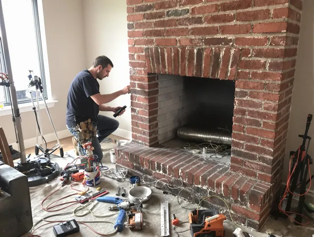Santa Monica Chimney Sweep specialist finalizing chimney liner service in Santa Monica, CA