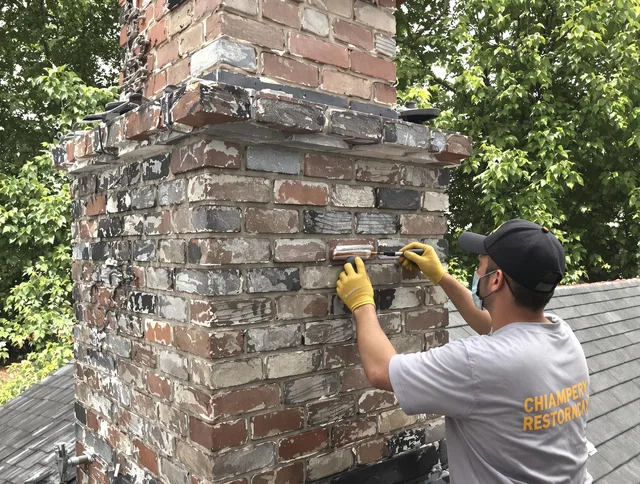 In-progress chimney restoration by Santa Monica Chimney Sweep in Santa Monica, CA