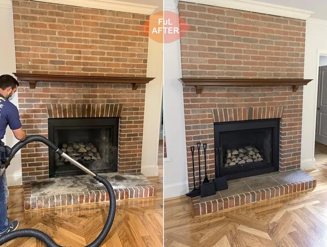 Santa Monica Chimney Sweep carefully sanitizing a fireplace in Santa Monica, CA